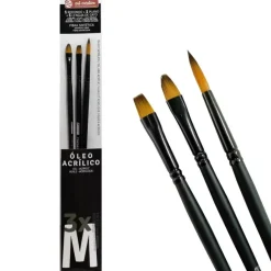 Set de 3 pinceles Óleo Acrílico M