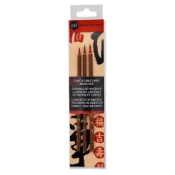 Set de 3 pinceles Liner Pelo rojo de Cabra and Marta Manuscript