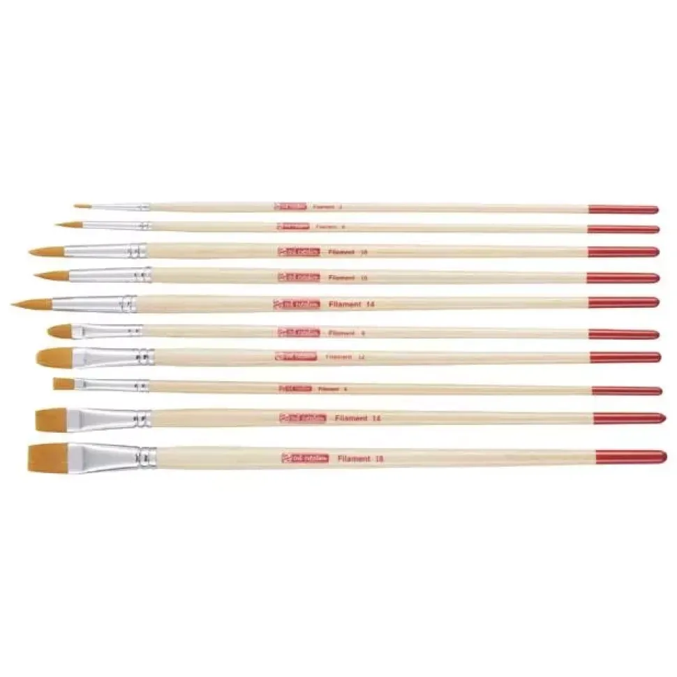 Set de 10 pinceles mango largo ArtCreation