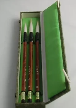 Set de 3 pinceles orientales Pelo de cabra blanca