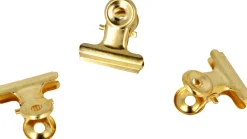 Set de 6 Pinzas Bulldog Oro Artemio
