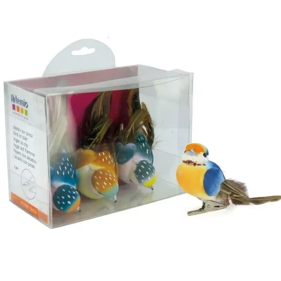 Set de 3 Pájaros Multicolor Artemio