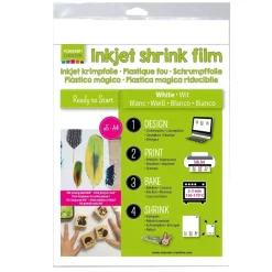 Set de 5 plásticos mágicos blancos Shrink Imprimible Inkjet