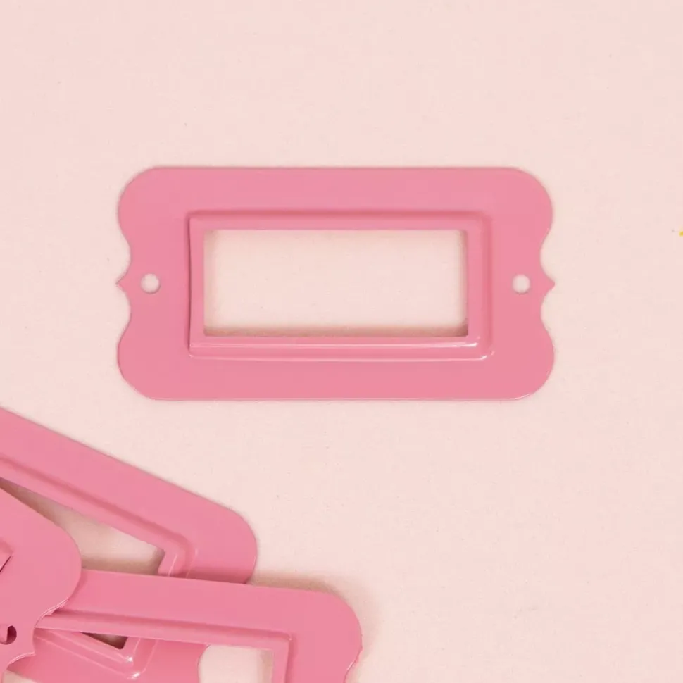 Set de 4 Portaetiquetas Metálicos Rosa Craftelier 6x3cm
