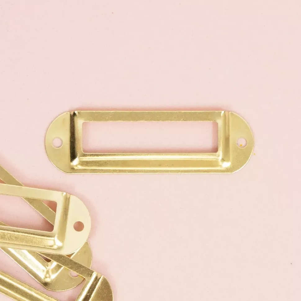 Set de 4 Portaetiquetas Metálicos Dorado Craftelier 7x2cm