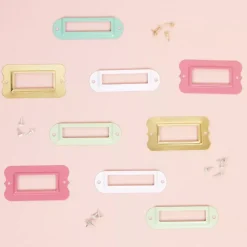 Set de 4 Portaetiquetas Metálicos Turquesa Craftelier 7x2cm