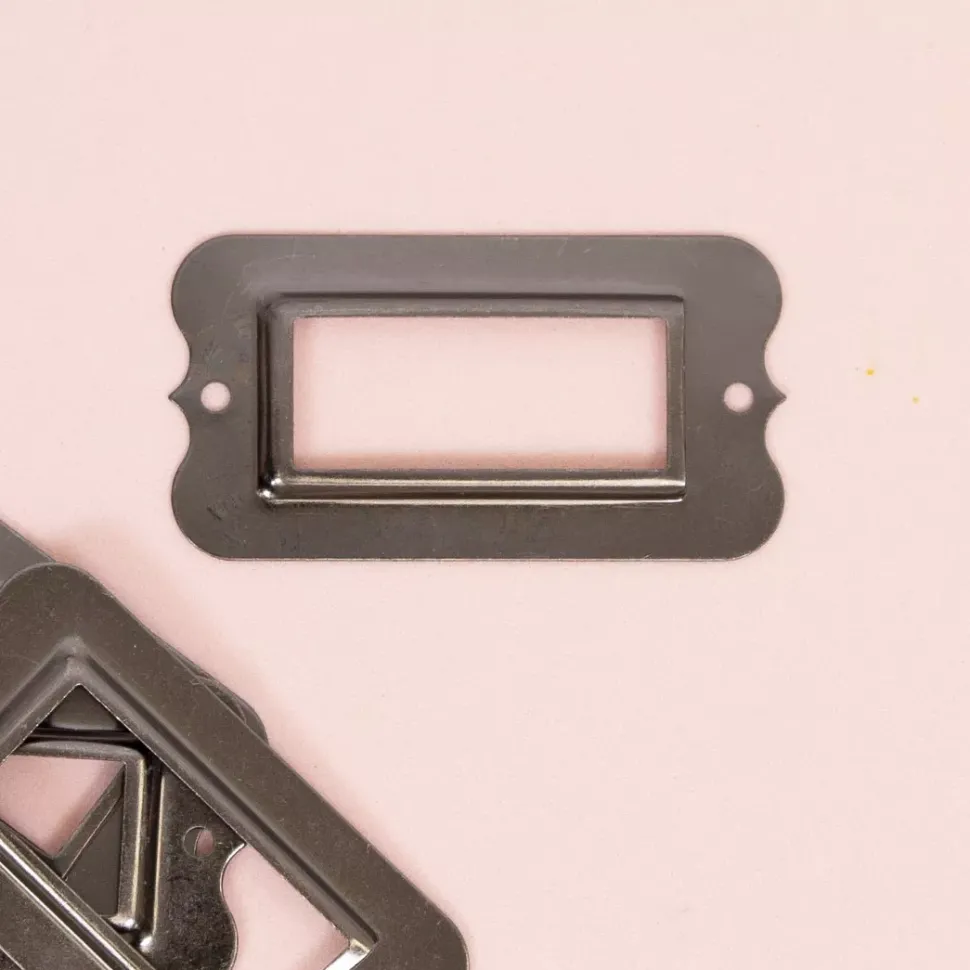 Set de 4 Portaetiquetas Metálicos Negro Craftelier 6x3cm