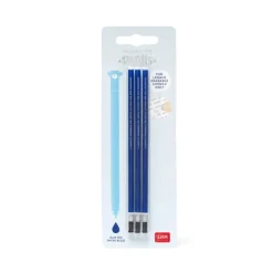 Set de 3 recambios Bolígrafo de gel borrable Erasable Pen Azul Legami