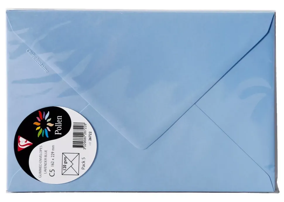 Set de 5 sobres Clairefontaine 162x229mm