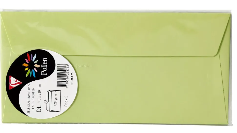 Set de 5 sobres Clairefontaine 110x220mm