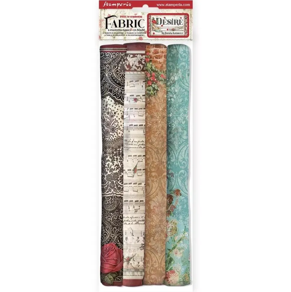 Set de 4 Telas de Encuadernar Desire Stamperia 30x30cm