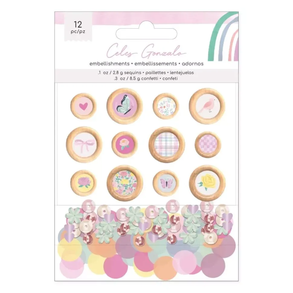 Set de botones y lentejuelas Rainbow Avenue Celes Gonzalo