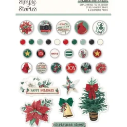 Set de Brads Adhesivos Simple Vintage 'Tis The Season Simple Stories
