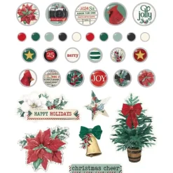 Set de Brads Adhesivos Simple Vintage 'Tis The Season Simple Stories