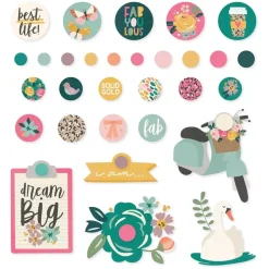 Set de Brads Adhesivos y Tags I am 2020 Simple Stories