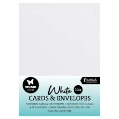 Set de Cartas y Sobres Blancos Studio Light 10x14cm