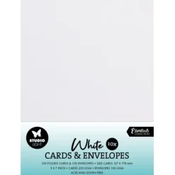 Set de Cartas y Sobres Blancos Studio Light 12x17cm