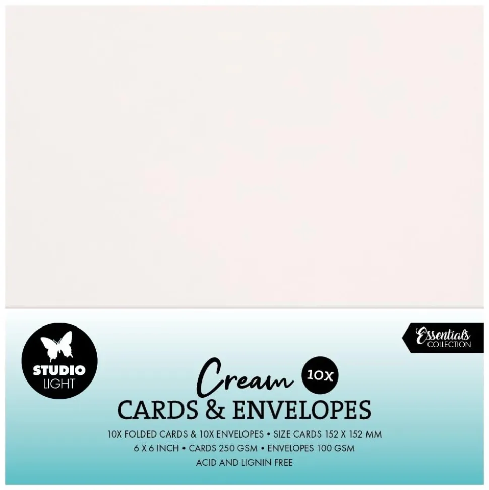 Set de cartas y sobres Crema Studio Light 15x15cm