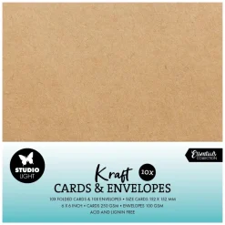 Set de cartas y sobres Kraft Studio Light 15x15cm