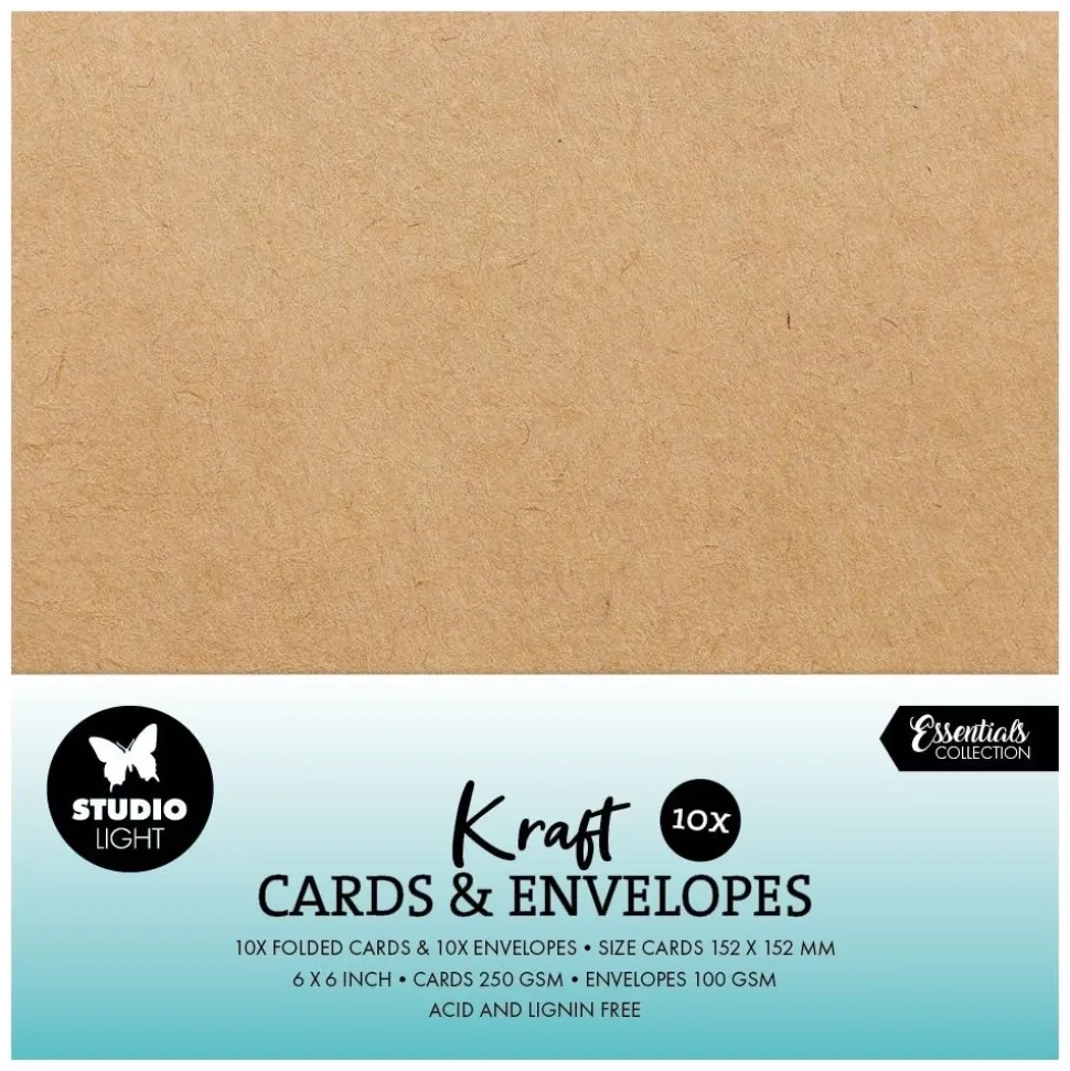 Set de cartas y sobres Kraft Studio Light 15x15cm