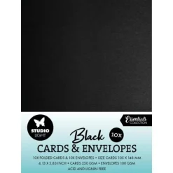 Set de Cartas y Sobres Negro Studio Light 10x14cm