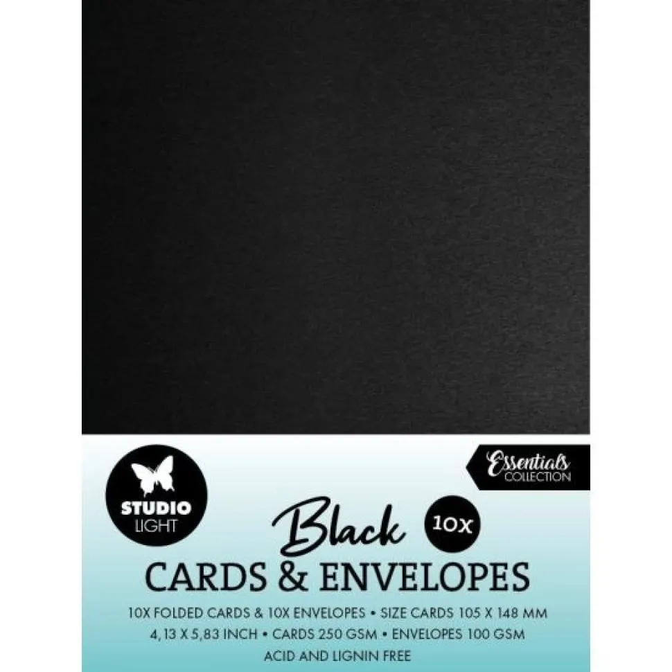 Set de Cartas y Sobres Negro Studio Light 10x14cm
