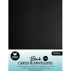 Set de Cartas y Sobres Negro Studio Light 12x17cm