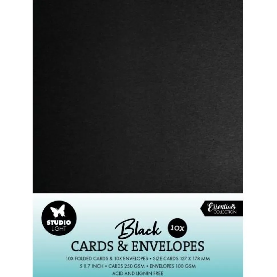 Set de Cartas y Sobres Negro Studio Light 12x17cm