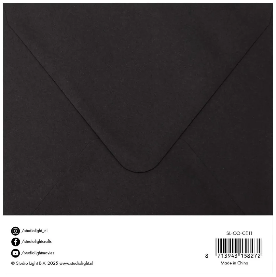Set de cartas y sobres Negro Studio Light 15x15cm