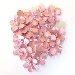 Set de flores rosa vintage con perla