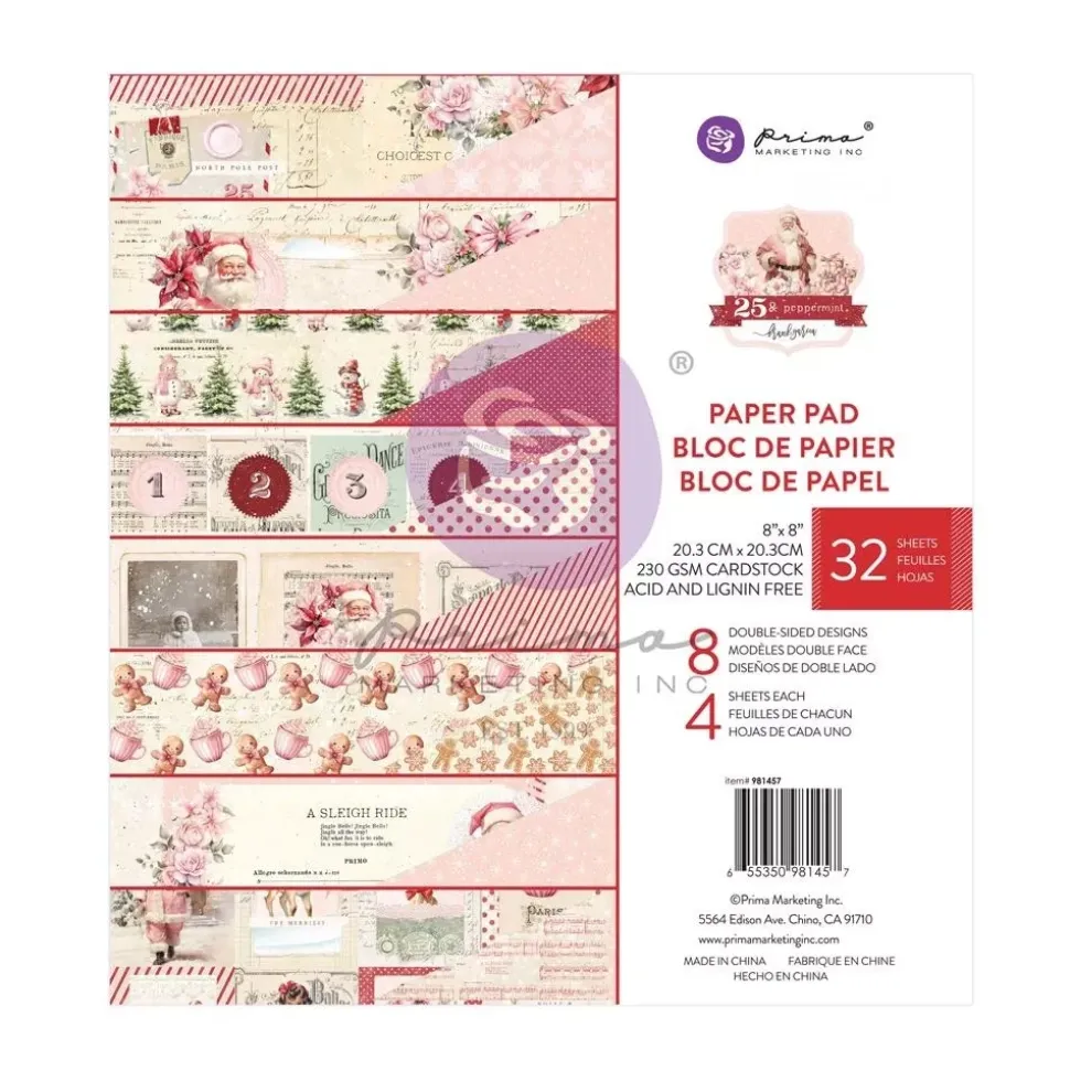 Set de scrapbooking 25 & Peppermint Prima Marketing 20x20cm