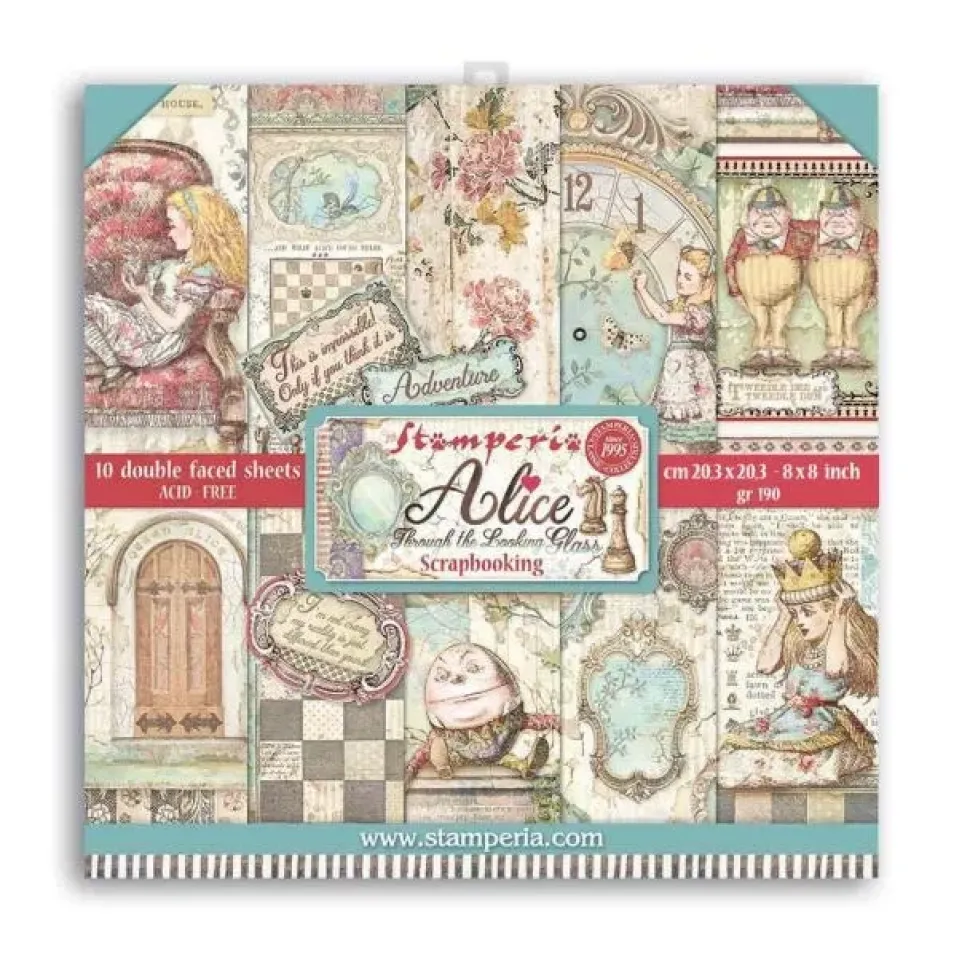 Set de Scrapbooking Alice Through the Looking Glass Stamperia 20x20cm