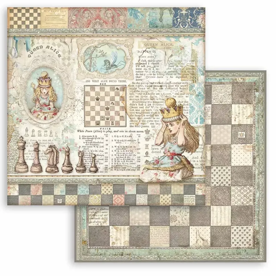 Set de Scrapbooking Alice Through the Looking Glass Stamperia 20x20cm