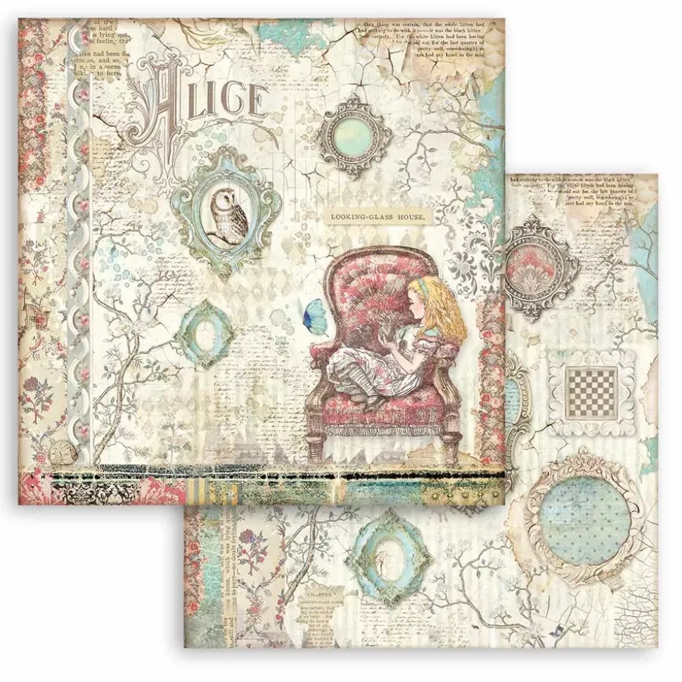 Set de Scrapbooking Alice Through the Looking Glass Stamperia 20x20cm
