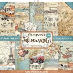 Set de scrapbooking Around the World Stamperia 20x20cm