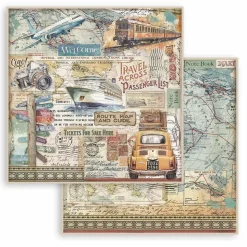 Set de scrapbooking Art of Travelling Stamperia 30x30cm
