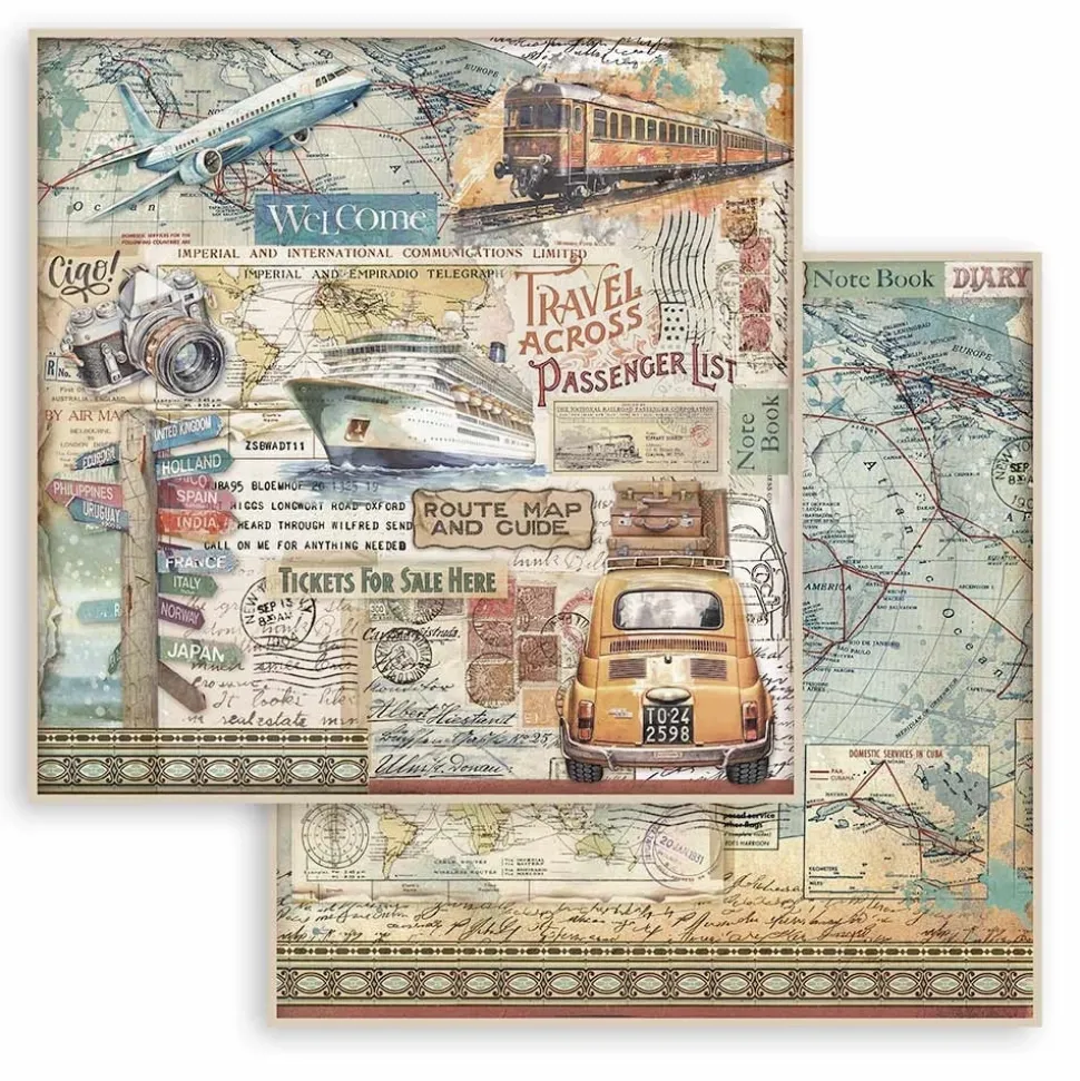 Set de scrapbooking Art of Travelling Stamperia 30x30cm