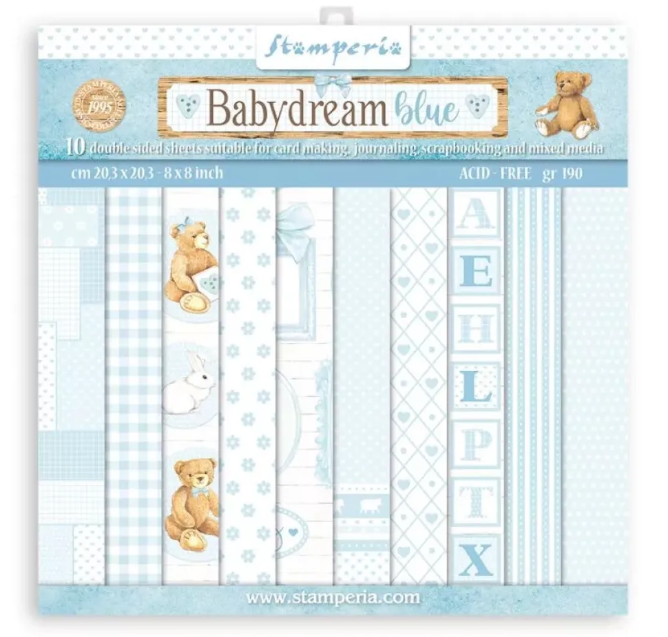Set De Scrapbooking Baby Dream Blue DayDream Stamperia 20x20cm
