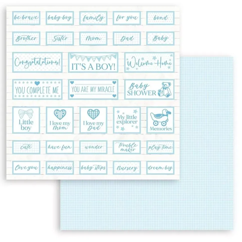 Set De Scrapbooking Baby Dream Blue DayDream Stamperia 20x20cm