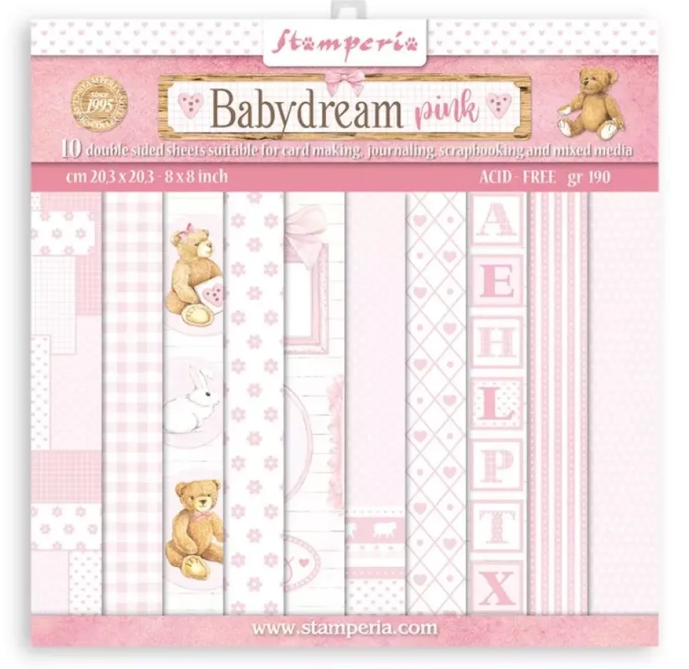 Set De Scrapbooking Baby Dream Pink DayDream Stamperia 20x20cm