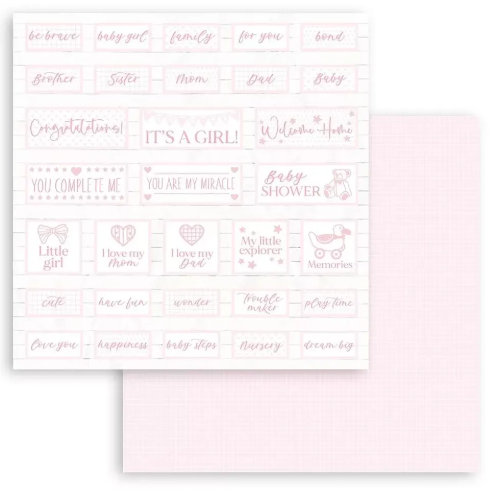 Set De Scrapbooking Baby Dream Pink DayDream Stamperia 20x20cm