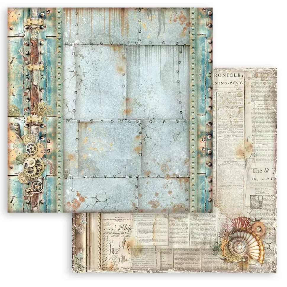 Set de scrapbooking Backgrounds Songs Of The Sea Stamperia 20x20cm