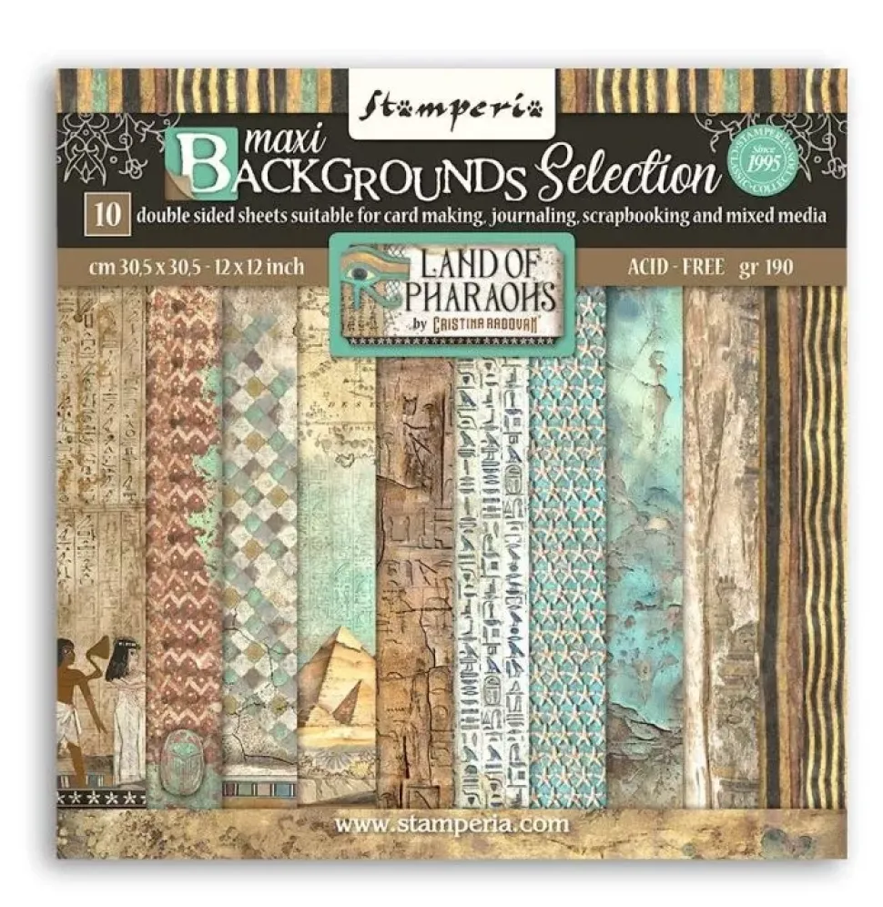 Set de scrapbooking Backgorunds Land of Pharaohs Stamperia 30x30cm