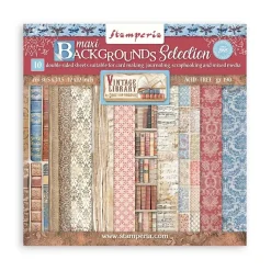 Set de scrapbooking Backgrounds Vintage Library Stamperia 30x30cm