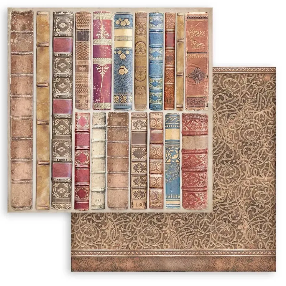 Set de scrapbooking Backgrounds Vintage Library Stamperia 30x30cm
