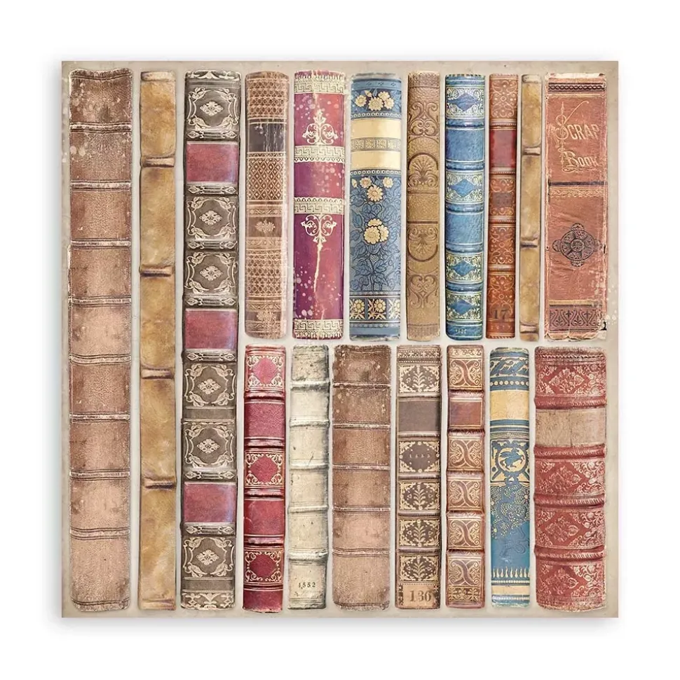 Set de scrapbooking Backgrounds Vintage Library Stamperia 30x30cm