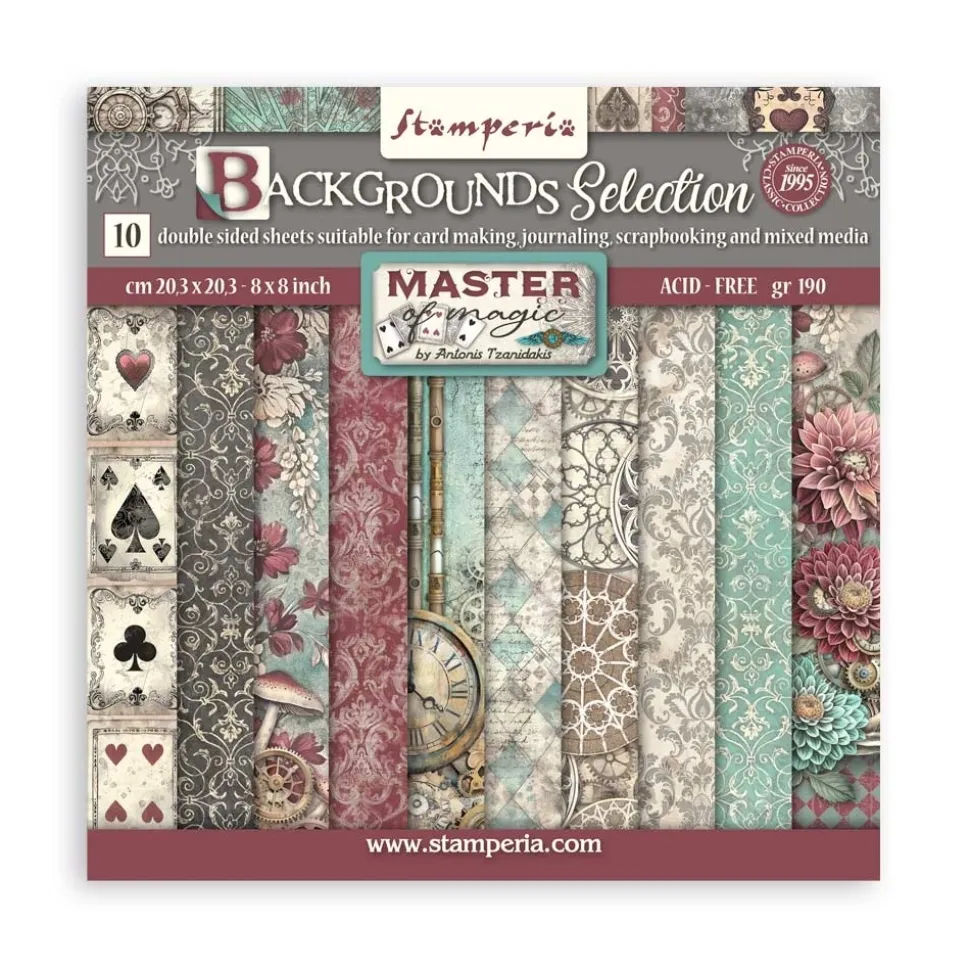 Set de scrapbooking Backgrounds Master of Magic Stamperia 20x20cm