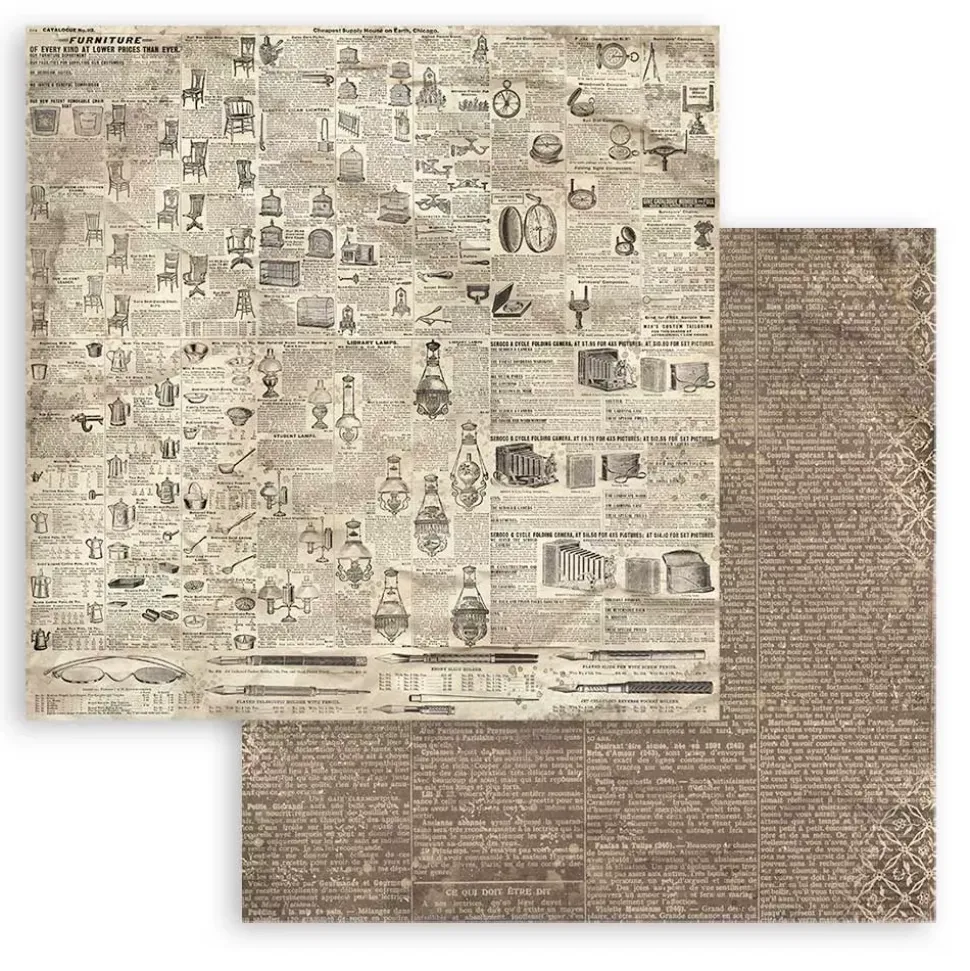 Set de scrapbooking Backgrounds Brocante Antiques Stamperia 30x30cm