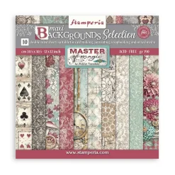 Set de scrapbooking Backgrounds Master of Magic Stamperia 30x30cm