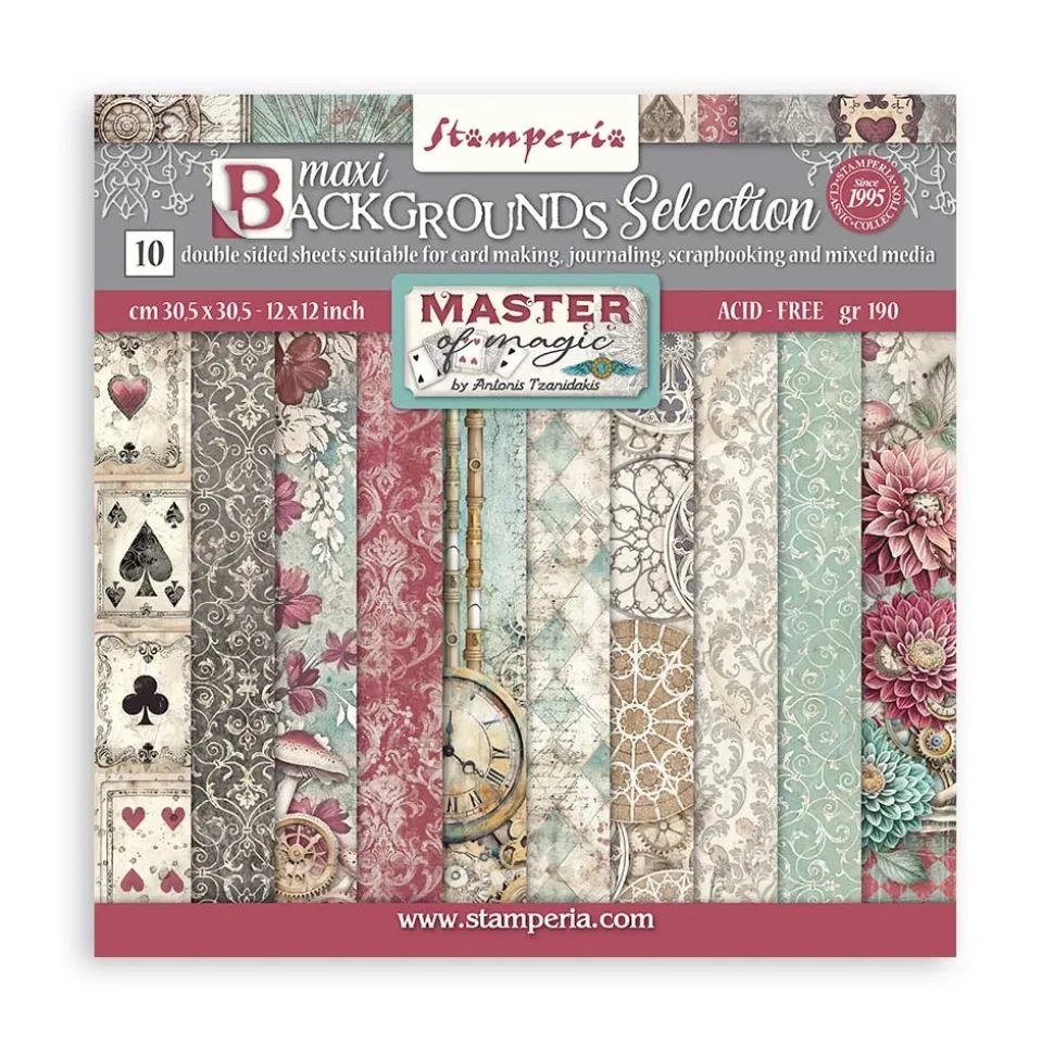 Set de scrapbooking Backgrounds Master of Magic Stamperia 30x30cm